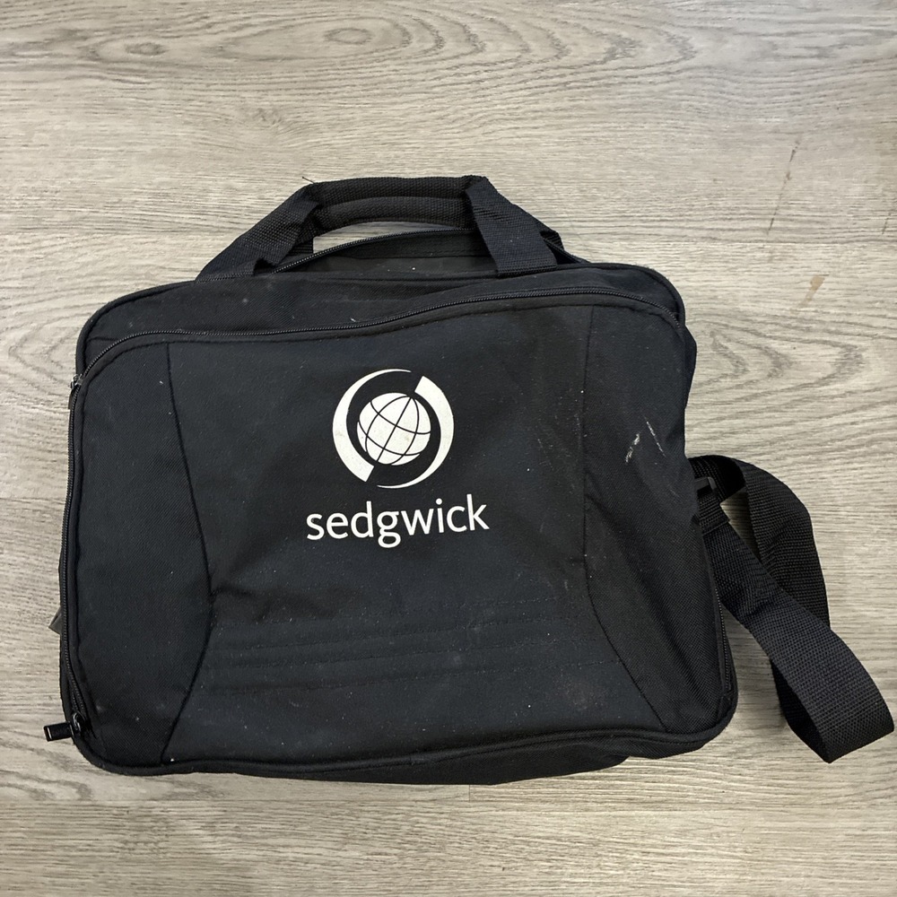 Sedgwick Black Computer Bag With Mesh Side Pockets & Accessory Holder Pouch